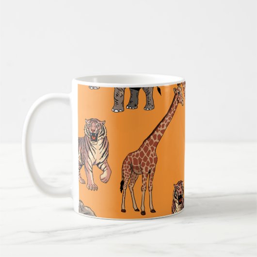 African Animal Pattern コーヒーマグカップ (左)