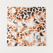 African Animal Prints. Vintage Natural Pattern. Bl タペストリー (正面(横))