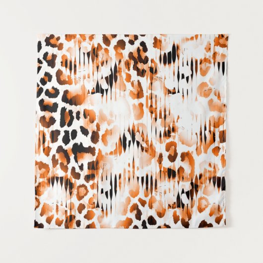 African Animal Prints. Vintage Natural Pattern. Bl タペストリー (正面)