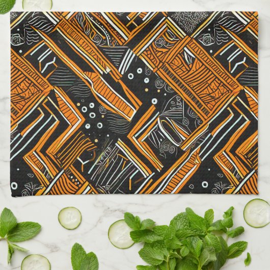 African art キッチンタオル (折り畳み)