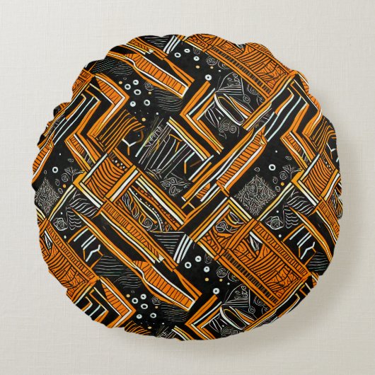 African art ラウンドクッション (正面)