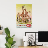 African Art Africa Giraffe Print SAS Travel Poster ポスター (ホームオフィス)