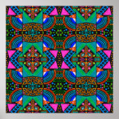 African art drawing. Seamless aztec pattern. Chero ポスター (正面)
