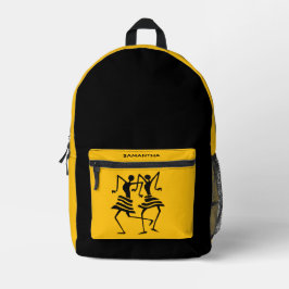 African Art, Happy Celebration Dance プリントバックパック