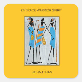 African Art Maasai Warriors感動的, African Art Maasai スクエアシール