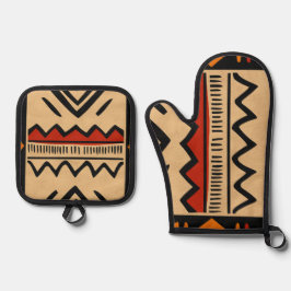 African background in warm colors 鍋つかみ&鍋敷きセット