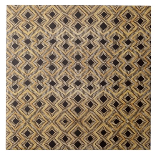 African BaKuba Tribal Ceramic Tile タイル (正面)