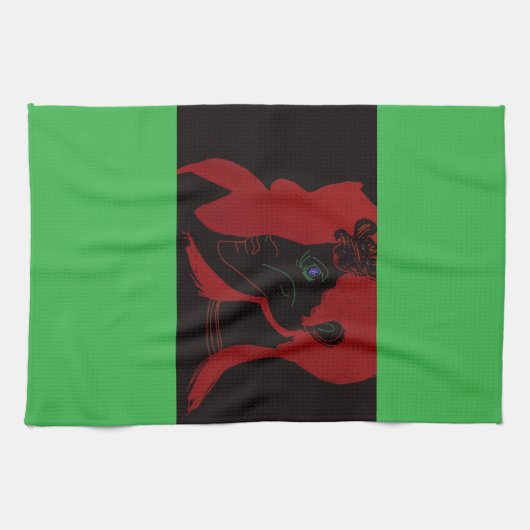 African Beastmaster Queen Kitchen Towel キッチンタオル (横)