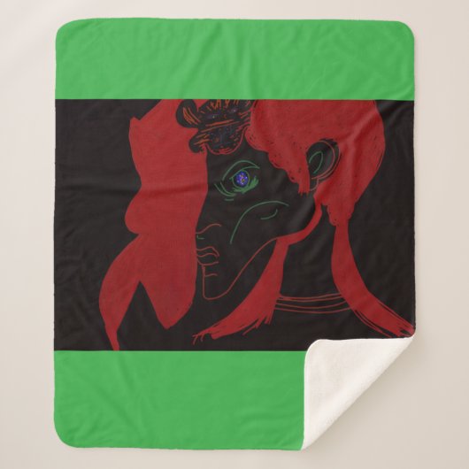 African Beastmaster Queen Sherpa Blanket シェルパブランケット (正面)