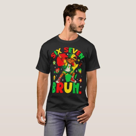 African Black Dabbing Bruh Seven History American  Tシャツ (正面フル)
