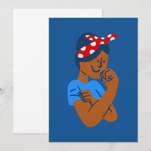 african black rosie the riveter rockabilly retro  招待状 (正面/裏面)