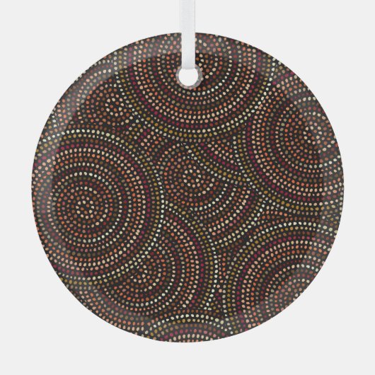African Boho：部族シームレスアート。 ガラスオーナメント (正面)