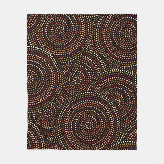 African Boho:部族シームレスアート。 フリースブランケット (正面)
