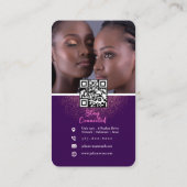 African Braid Hairstylist Purple & Glitter Gold 名刺 (裏面)