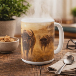 African Buffalo Herd Strength & Unity Wildlife Art コーヒーマグカップ