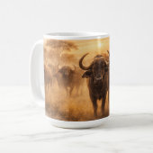 African Buffalo Herd Strength & Unity Wildlife Art コーヒーマグカップ (正面左)