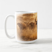 African Buffalo Herd Strength & Unity Wildlife Art コーヒーマグカップ (左)