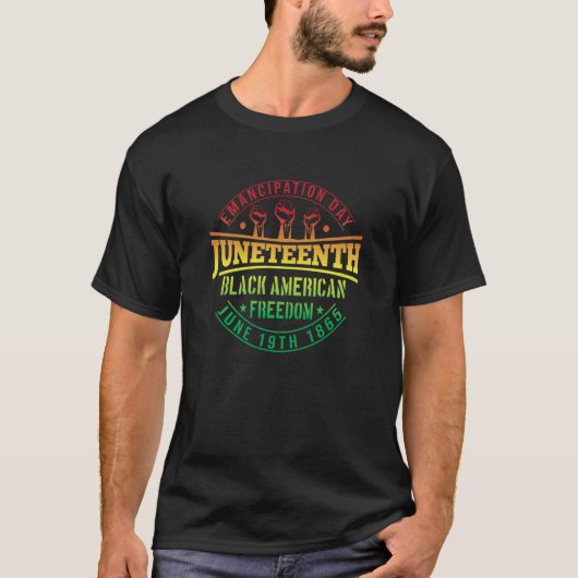 African Celebrate June 1865 Black American Freedom Tシャツ (正面)