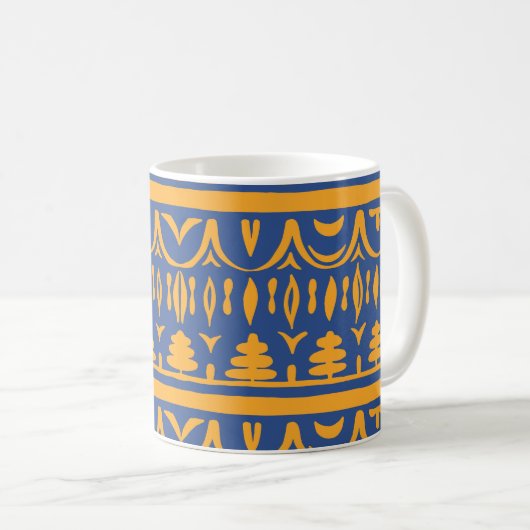 African Chevrons: Ethnic Tribal Pattern コーヒーマグカップ (正面右)