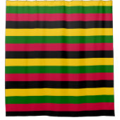 African Colors Stripes Pattern Design  シャワーカーテン (正面)