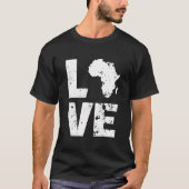 African Continent Map I Love Africa Tシャツ (正面)
