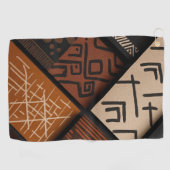 African culture designs on diagonal shapes ゴルフタオル (横)