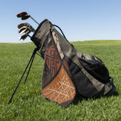 African culture designs on diagonal shapes ゴルフタオル (グリーン)