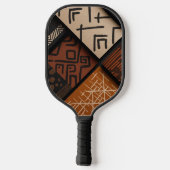 African culture designs on diagonal shapes ピックルボールラケット (裏面)