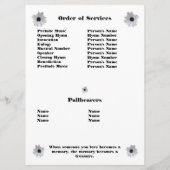 African Daisies Memorial Service Photo | Quote プログラム (裏面)