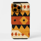 African design background in brown and black iPhoneケース (裏面)