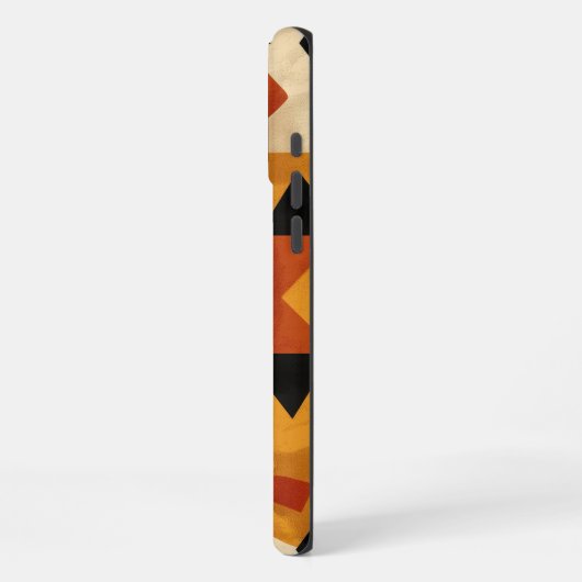 African design background in brown and black iPhoneケース (左側面)