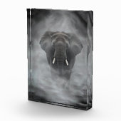 African Elephant in Misty Fog Serene Impasto フォトブロック (右)