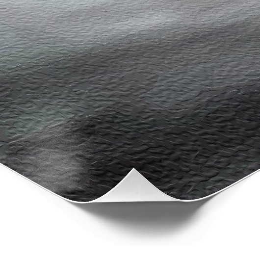 African Elephant in Misty Fog Serene Impasto ポスター (コーナー)