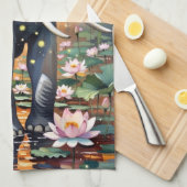 African Elephant Watercolor Kitchen Towel キッチンタオル (四つ折り)