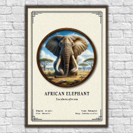 African Elephant Zoology Series ポスター