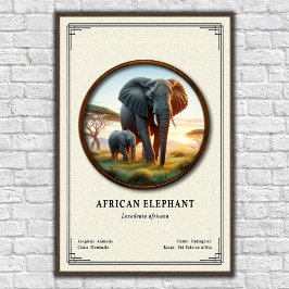 African Elephant Zoology Series ポスター