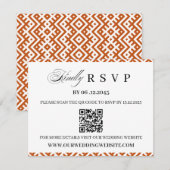 African Ethnic Pattern Border QR Code Wedding RSVP (正面/裏面)