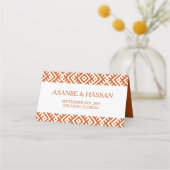 African Ethnic Pattern Border Wedding Place Card プレイスカード (裏面)