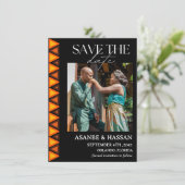 African Ethnic Pattern Wedding Save the Date Card (スタンド正面)