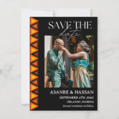 African Ethnic Pattern Wedding Save the Date Card (正面)
