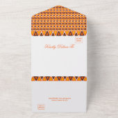 African Ethnic Seamless Pattern Wedding オールインワン招待状 (外側)