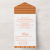 African Ethnic Seamless Pattern Wedding オールインワン招待状 (内側)
