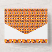 African Ethnic Seamless Pattern Wedding オールインワン招待状 (裏面)