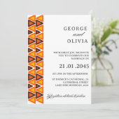 African Ethnic Seamless Pattern Wedding 招待状 (スタンド正面)