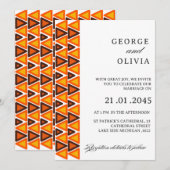 African Ethnic Seamless Pattern Wedding 招待状 (正面/裏面)