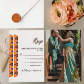 African Ethnic Seamless Texture Border Wedding  出欠カード