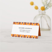 African Ethnic Seamless Texture Pattern Wedding プレイスカード (裏面)