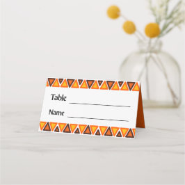 African Ethnic Seamless Texture Pattern Wedding プレイスカード