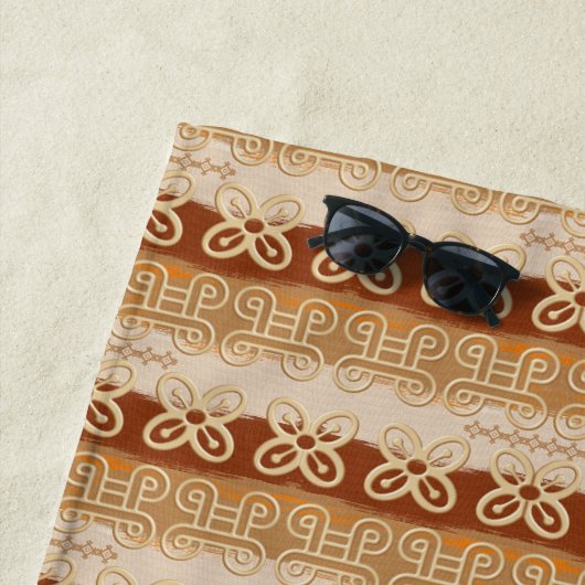 African ethnic tribal Adinkra pattern. yoga mat ビーチタオル (インサイチュ)