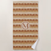 African ethnic tribal Adinkra pattern. yoga mat ビーチタオル (正面)